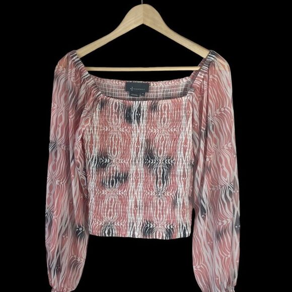 Anthropologie Rouen Watercolor Square Neck Top Sz XS - Picture 1 of 6